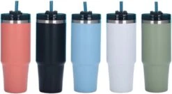 Casero Roestvrijstalen Geïsoleerde Warm En Koud Drink Beker - Thermosbeker - Travel Mug - Met Deksel En Rietje 890ml Roze -Drinken Goedkope Winkel 1200x657