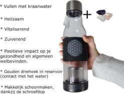 Waterfles Met Edelstenen - Bloem Des Levens - Je Eigen Energetisch Water- BPA Free -