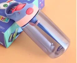 Waterfles Voor Kinderen, Paars, Lekvrij En BPA-vrij 480 Ml/16 Oz Drinkfles Met Rietje, Voor Kinderen Vanaf 3 Jaar