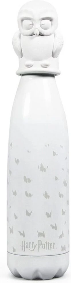 Half Moon Bay Harry Potter - Hedwig - Metalen Drinkfles Met 3D Deksel - Wit - 500ml