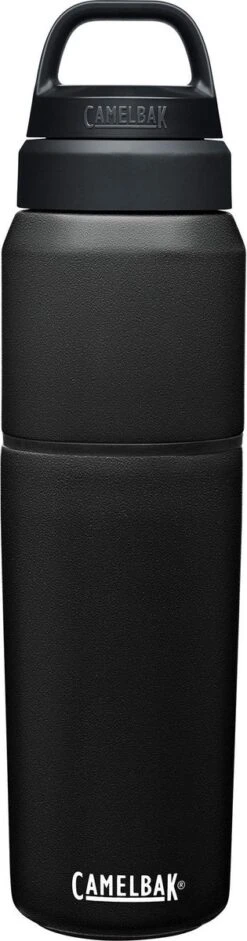 CamelBak Multibev Vacuum SS - Waterfles Met Afneembare Koffie / Theebeker - 650 Ml + 500 Ml - Zwart / Zwart (Black/Black)