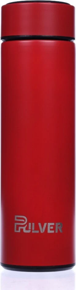 Pulver- Drinkfles - Smart - Temperatuur Meter - Dubbel Geïsoleerd - Drinkfles Kinderen & Volwassenen - Drinkflessen - Rood