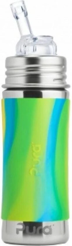 Pura Rietjesfles - Plasticvrij - 325 Ml - Aqua Swirl