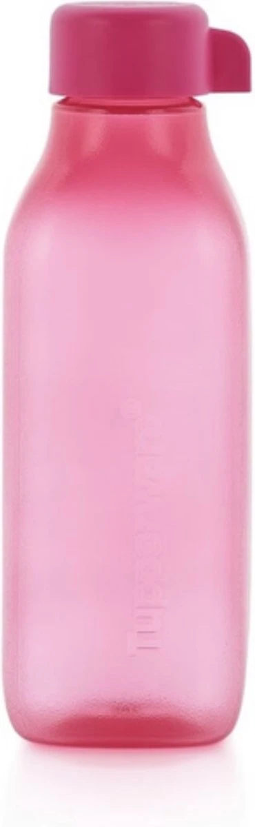 Tupperware Ecofles 500ml Vierkant Roze 1 Tupperware Ecofles 500ml Vierkant Roze