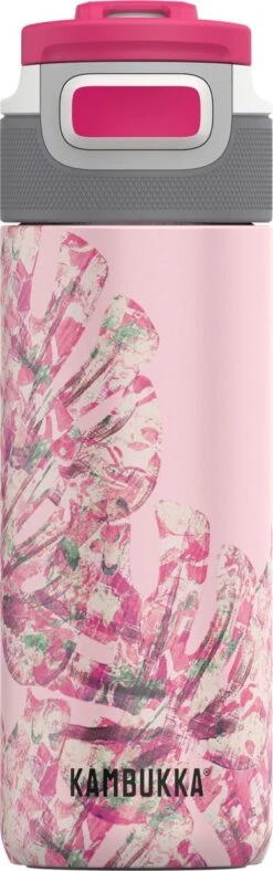 Kambukka Elton Geïsoleerde Drinkfles 500ml - Monstera Leaves Met 3-in-1 Lid En Makkelijke Reiniging