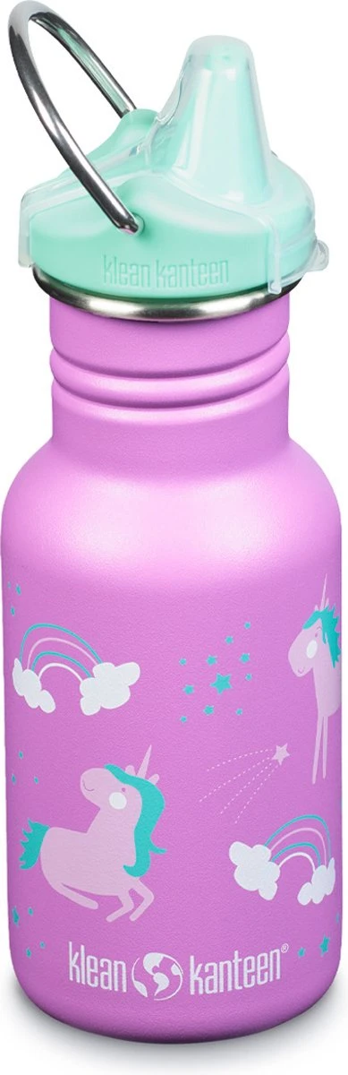 Klean Kanteen RVS Drinkfles Kid Classic - Sippy Cap - Unicorns -355ml 1 Klean Kanteen RVS Drinkfles Kid Classic - Sippy Cap - Unicorns -355ml