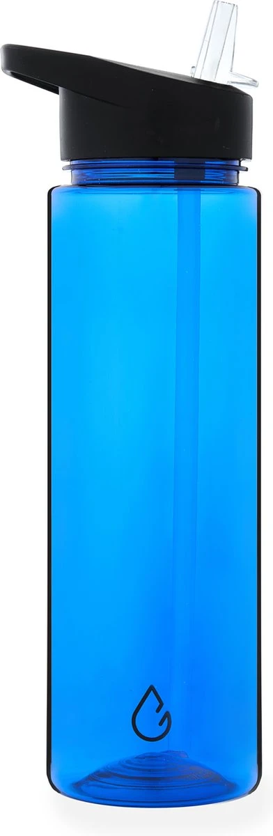 Wattamula - Milieuvriendelijke Waterfles Met Rietje - 700 ML - Blauw Transparant - Drinkfles 1 Wattamula - Milieuvriendelijke Waterfles Met Rietje - 700 ML - Blauw Transparant - Drinkfles