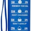 Waterfles Met Tijdmarkering - Motivatie Drinkfles Met Rietje - 1 Liter Waterfles - BPA Vrij - Blauw