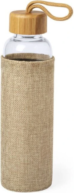 2x Stuks Glazen Waterfles/drinkfles Met Naturel Bamboe Houten Bescherm Hoes 550 Ml - Sportfles - Bidon -Drinken Goedkope Winkel 464x1200 3