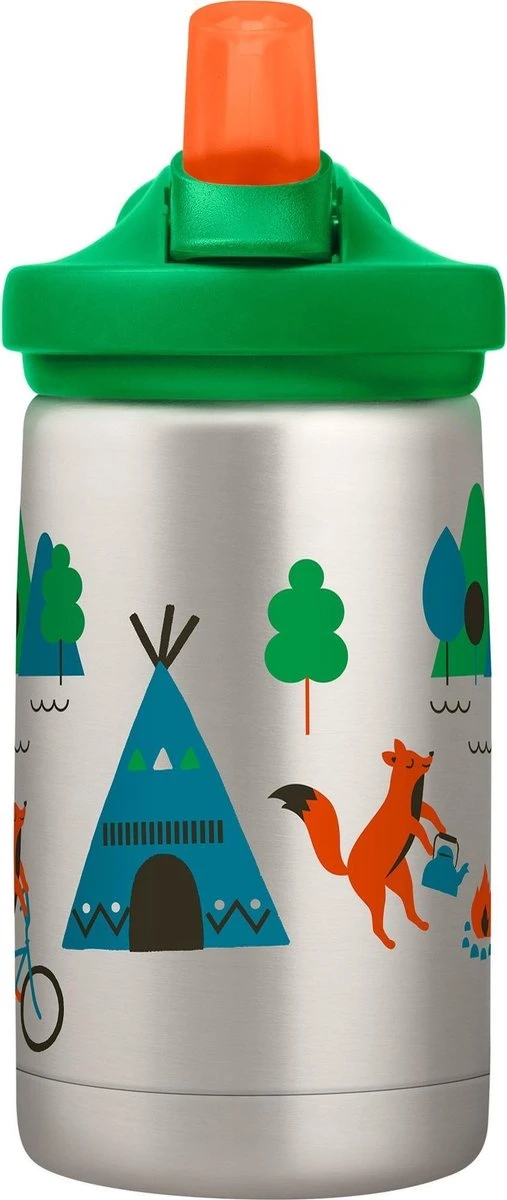 CamelBak Eddy+ Kids SST Vacuum Insulated - Isolatie Drinkfles - 350 Ml - Metaal (Camp Foxes) 2 CamelBak Eddy+ Kids SST Vacuum Insulated - Isolatie Drinkfles - 350 Ml - Metaal (Camp Foxes) - Afbeelding 2