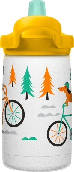 CamelBak Eddy+ Kids SST Vacuum Insulated - Isolatie Drinkfles - 350 Ml - Wit (Biking Dogs) -Drinken Goedkope Winkel 518x1200 5