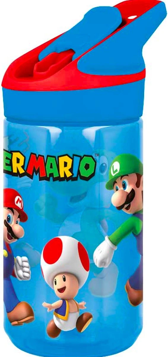 Super Mario Tritan Drinkfles / Waterfles 480 Ml - 18 Cm Hoog 1 Super Mario Tritan Drinkfles / Waterfles 480 Ml - 18 Cm Hoog