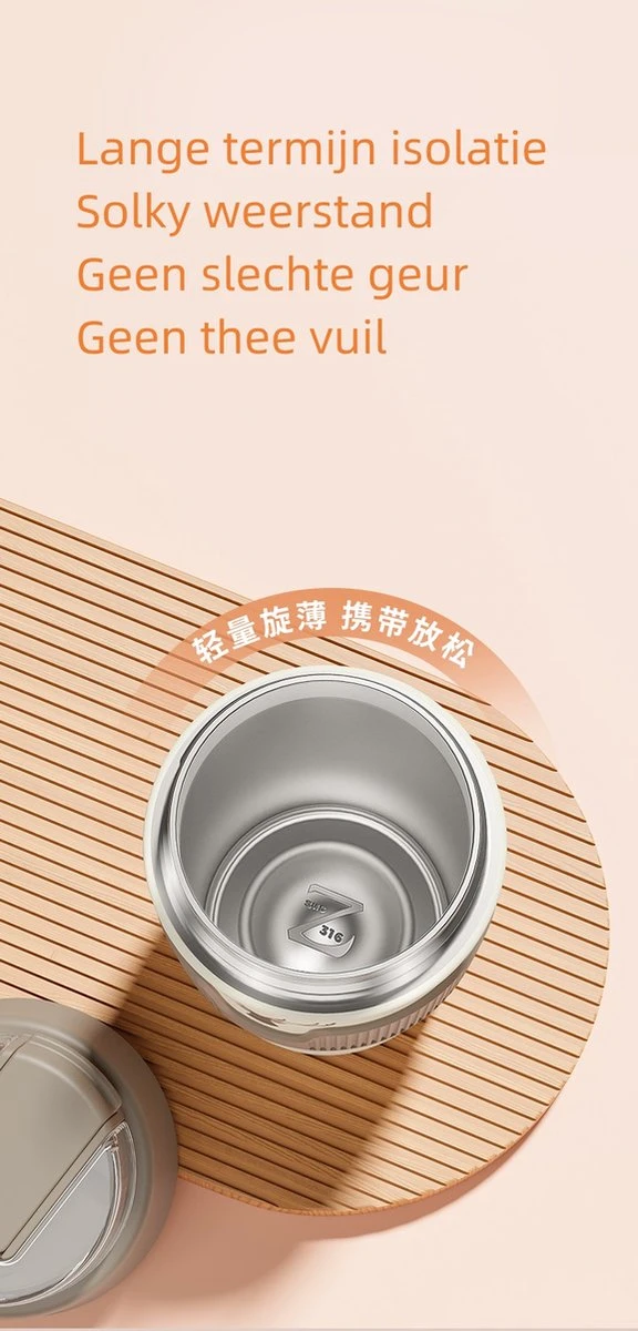 Floraweg Cup - Drinkbeker To GO- Lekvrij Dubbelwandig ,RVS 316, Thermosbeker Koffiebeker- Koffie En Thee - 400ml Zwart 3 Floraweg Cup - Drinkbeker To GO- Lekvrij Dubbelwandig ,RVS 316, Thermosbeker Koffiebeker- Koffie En Thee - 400ml Zwart - Afbeelding 3