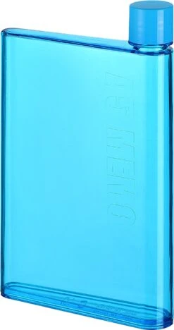 Merkloos Waterfles Plat – Blauw – Minimalistisch Uiterlijk - Gemakkelijk Mee Te Nemen - Inhoud 0,5 Liter – 20 X 14,8 Cm