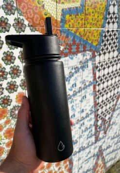 Wattamula PRO Eco Drinkfles - RVS - Zwart - 530 Ml - Extra Dop Met Rietje -Drinken Goedkope Winkel 835x1200 1