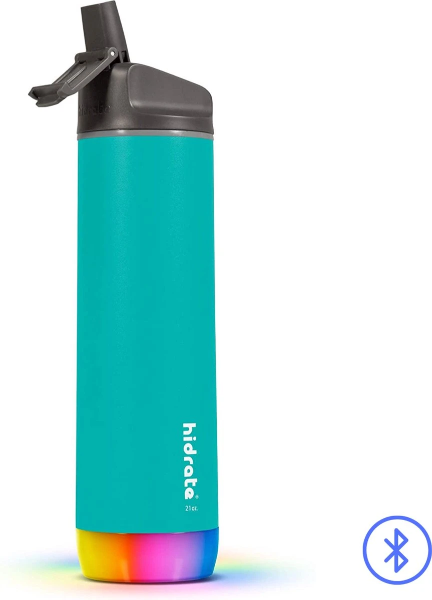 Hidrate Spark Straw Slimme Waterfles - Staal - 620ml - LED Verlichting - Sea Glass 1 Hidrate Spark Straw Slimme Waterfles - Staal - 620ml - LED Verlichting - Sea Glass