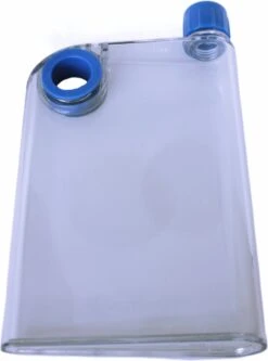 Waterfles | A5 Briefcase Bottle | Platte Fles | Memobottle | Drinkfles | Waterbottle | Blauw