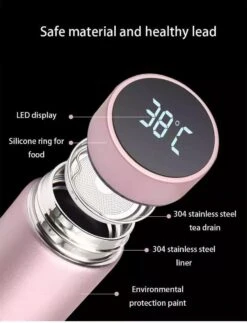 Slimme Thermosfles Met LCD Temperatuur Display - Curver Isolatiefles 0,5 Liter - Dubbelwandige Thermosfles - Thermosbeker - Isoleerfles - Thermoskan - Travel Mug - Bidon Drinkfles - Koffiebeker - Drinkflessen - RVS - Smart Thermos - Metaal -Drinken Goedkope Winkel 917x1200 1