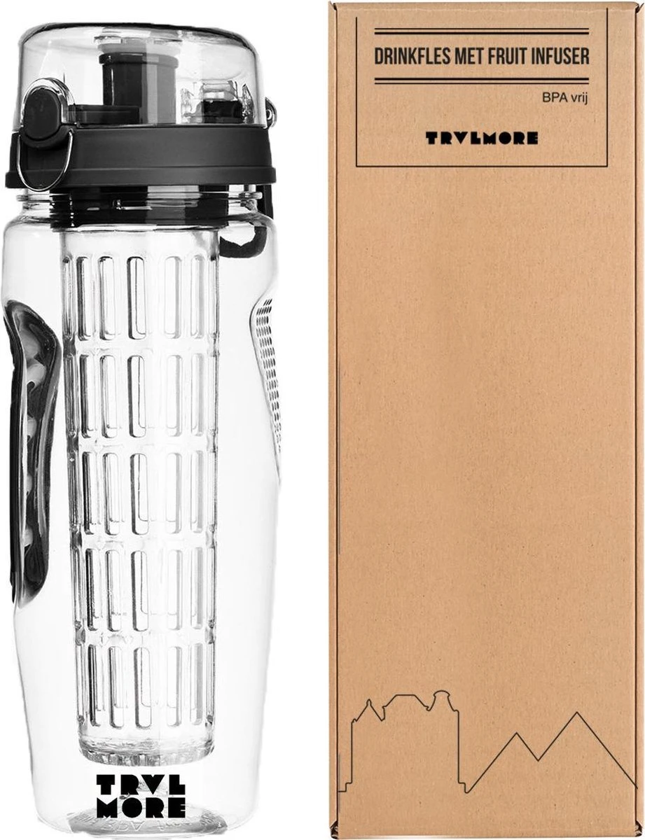 Merkloos Waterfles - Drinkfles - Waterfles Met Fruit Infuser – Zwart - 900ML 10 Merkloos Waterfles - Drinkfles - Waterfles Met Fruit Infuser – Zwart - 900ML - Afbeelding 10