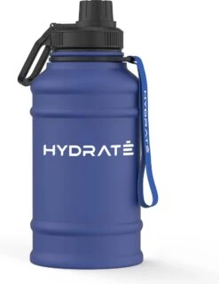 HYDRATE Roestvrij Stalen Waterfles - 1,3 Liter Waterfles - BPA-vrije Sportfles - Metalen Waterfles Praktische Nylon Draagband En Lekvrije Schroefdop, Sportdrinkflessen