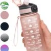 Migliore Drinkfles – Luxe Drinkfles Met Rietje – Kinderen En Volwassenen – Waterfles 600 Ml – Water Bottle – Motivatie Waterfles Met Tijdmarkeringen - 750 Ml - Ook In 1 Liter En 2 Liter