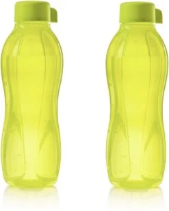 2 X Tupperware Ecofles 750ML - Drinkwaterfles - Outdoor - Fitness Fles - Lichtgroen Kleur - Duurzaam En Milieuvriendelijk.