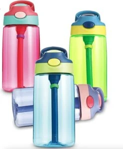 Waterfles Voor Kinderen, Blauw, Lekvrij En BPA-vrij 480 Ml/16 Oz Drinkfles Met Rietje, Voor Kinderen Vanaf 3 Jaar -Drinken Goedkope Winkel 996x1200 3